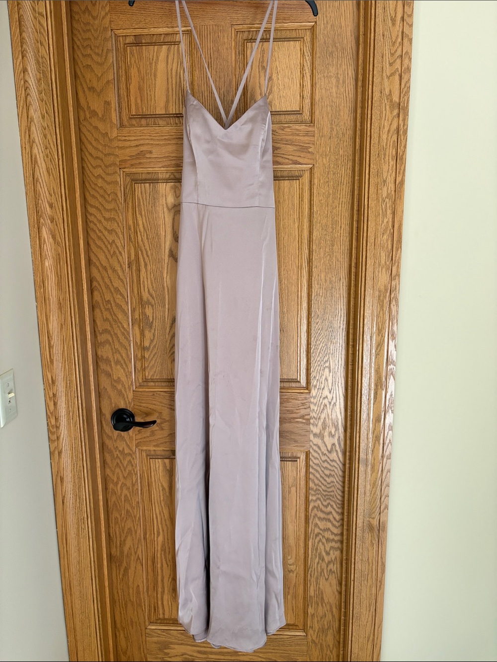 Azazie Mei Satin Taupe Size 6